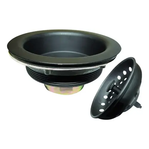 K5414-BLK Strainer Set, Stainless Steel, For: 3-1/2 in Dia Opening Sink Black