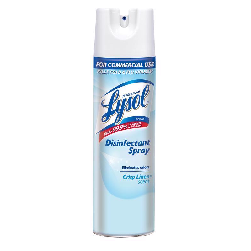 Professional Lysol 74828/58344828 19 oz. Lysol Disifectant Spray Crisp Linen Clear