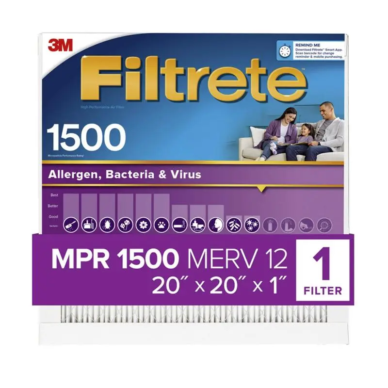 Filtrete FILTER AIR 1500MPR 20X20X1IN - pack of 4 2002-4-XCP4 Filtrete FILTER AIR 1500MPR 20X20X1IN - pack of 4 2002-4-XCP4