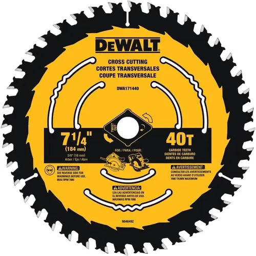 Circular Saw Blade 7-1/4" D X 5/8" Tungsten Carbide 40 teeth