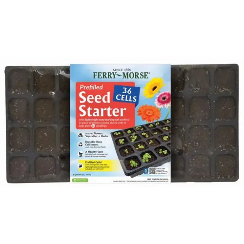 Seed Starting Kit 36 Cells 22" W X 11" L Black Seed Starting Kit 36 Cells 22" W X 11" L Black