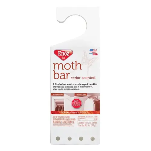 Moth Bar, Cedar, White - pack of 6