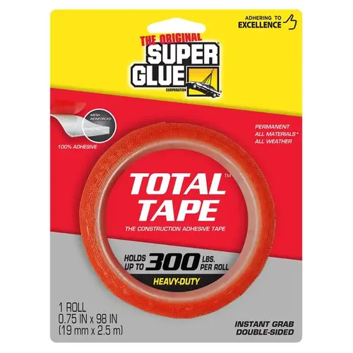 Double-Sided Mounting Tape Super Strong 98" L X 0.75" W Clear Double-Sided Mounting Tape Super Strong 98" L X 0.75" W Clear