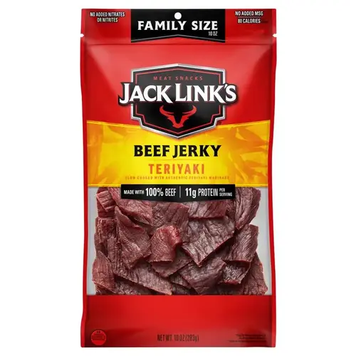 Beef Jerky Jack Link's Teriyaki 10 oz Bagged - pack of 8 Beef Jerky Jack Link's Teriyaki 10 oz Bagged - pack of 8