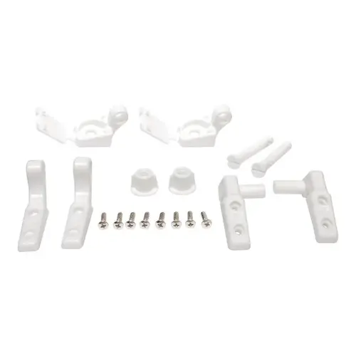 Seat Hinge, Universal, Plastic, White Pair