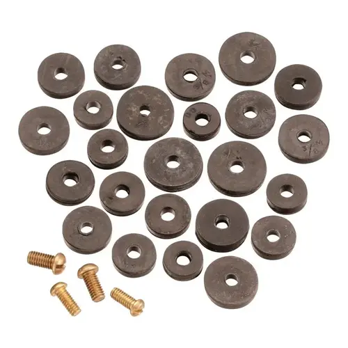 Faucet Washer Assortment, Rubber, For: Sink and Faucets Black Faucet Washer Assortment, Rubber, For: Sink and Faucets Black