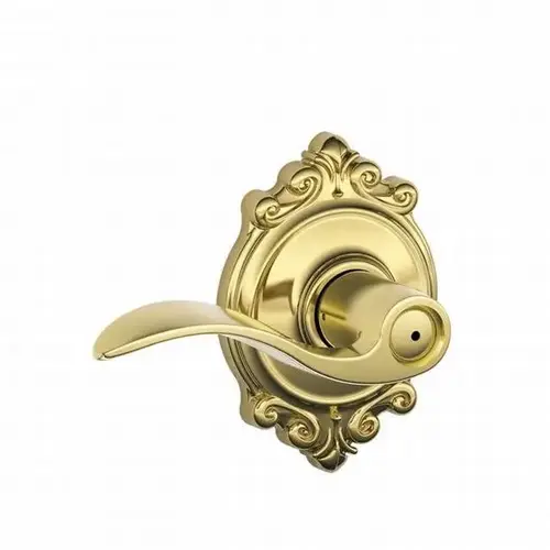 Accent Lever with Brookshire Rose Privacy Lock with 16080 Latch and 10027 Strike Bright Brass Finish Accent Lever with Brookshire Rose Privacy Lock with 16080 Latch and 10027 Strike Bright Brass Finish