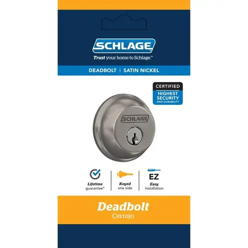 Single Cylinder Deadbolt Satin Nickel Zinc Satin Nickel Single Cylinder Deadbolt Satin Nickel Zinc Satin Nickel