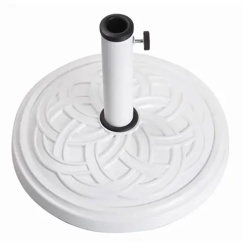 Shade Factory Gaelen 17-1/2 In. Round White Envirostone Umbrella Base