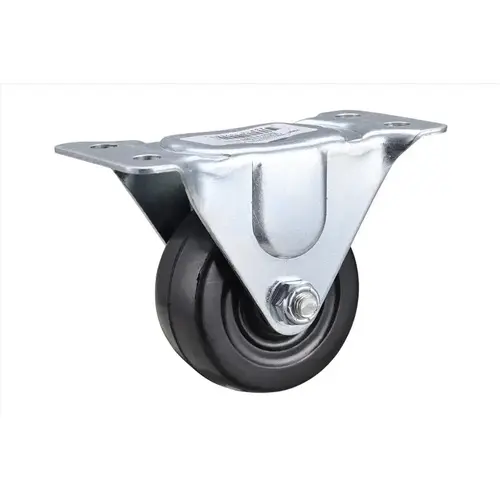Caster 2-1/2" D Soft Rubber 100 lb Black/Silver Caster 2-1/2" D Soft Rubber 100 lb Black/Silver