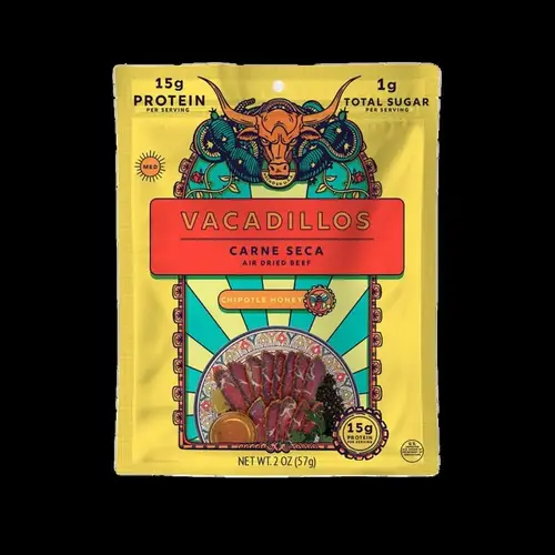 Beef Strips Carne Seca Chipotle Honey 2 oz Bagged - pack of 8
