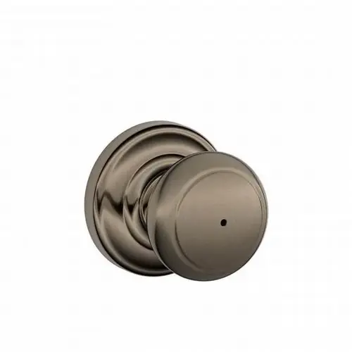 Schlage Residential F40AND620Andover Knob with Andover Rose Privacy Lock with 16080 Latch and 10027 Strike Antique Nickel Finish Schlage Residential F40AND620Andover Knob with Andover Rose Privacy Lock with 16080 Latch and 10027 Strike Antique Nickel Finish