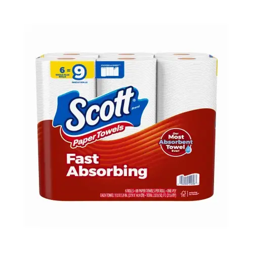 Scott Paper Towels - pack of 6 White Scott Paper Towels - pack of 6 White