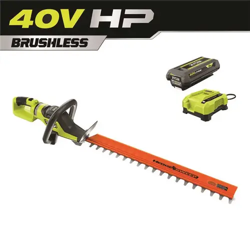 26 in. 40-Volt HP Brushless Lithium-Ion Cordless Hedge Trimmer with 2 Ah Battery and Charger Included 26 in. 40-Volt HP Brushless Lithium-Ion Cordless Hedge Trimmer with 2 Ah Battery and Charger Included