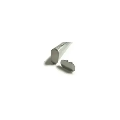 Oval closet rod end cap, polished stainless steel