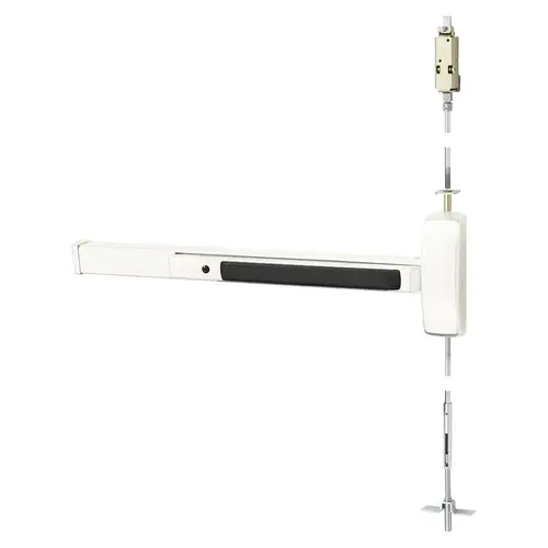 Concealed Vertical Rod Exit Device White Suede Powder Coat Concealed Vertical Rod Exit Device White Suede Powder Coat