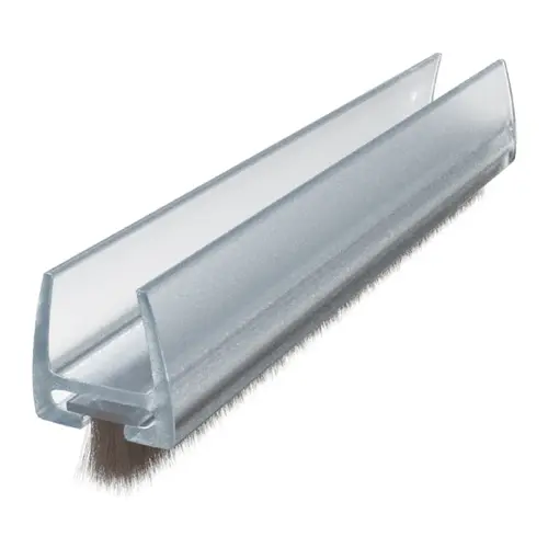 Clear Polycarbonate Wipe With Pile Weatherstrip For 1/2" Glass - 95" Stock Length