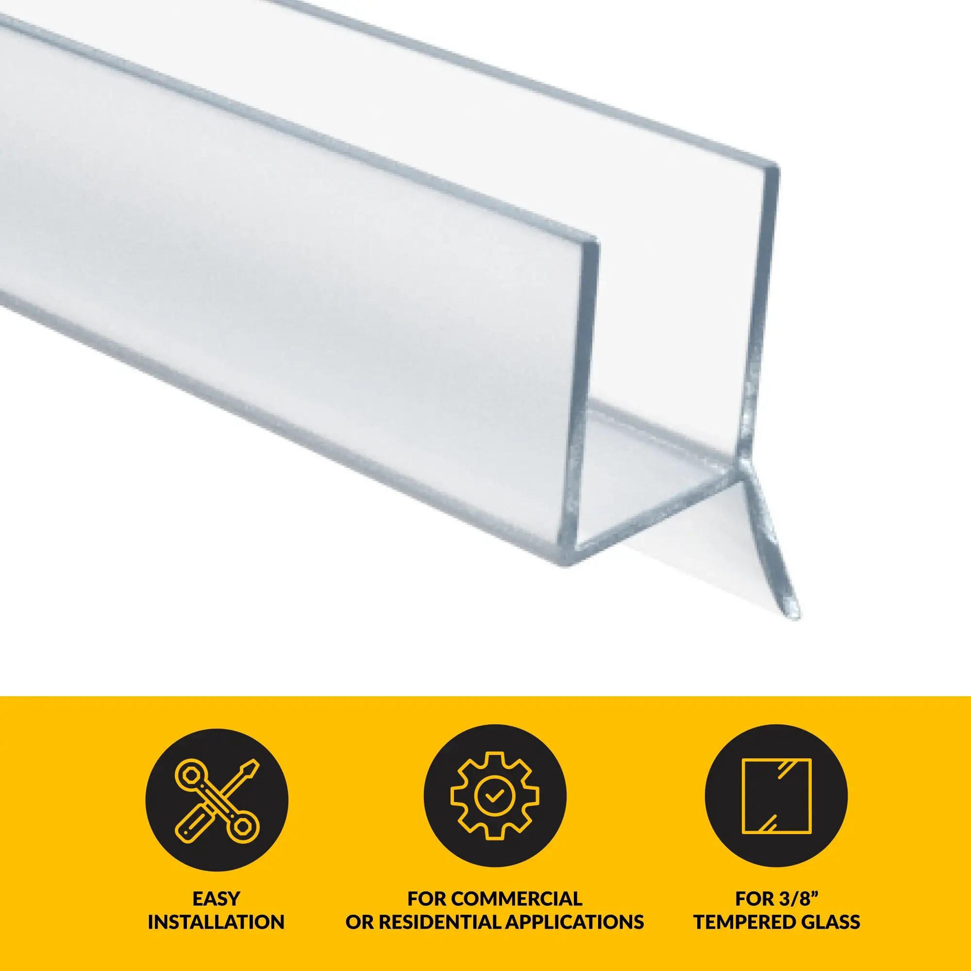 CRL P880WS Clear Dual Durometer PVC Seal and Wipe for 3/8