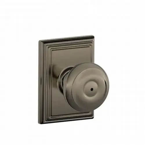F40 Georgian Knob Privacy Lock with Addison Trim Satin Nickel Blackened F40 Georgian Knob Privacy Lock with Addison Trim Satin Nickel Blackened