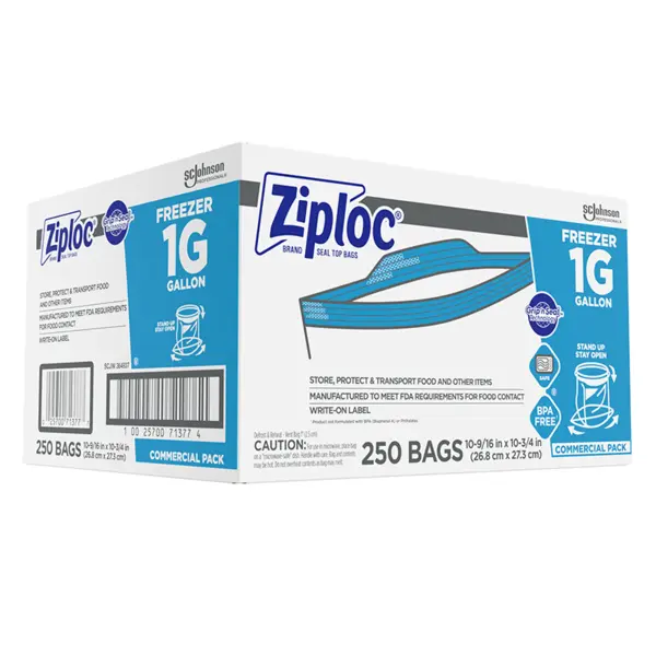 ZIPLOC SC Johnson Professional Ziploc Brand Freezer Bags 1 GALLON / LARGE SIZE FREEZER BAGS 364937