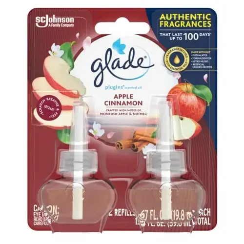 Apple Cinnamon Glade Plugins Scented Oil , 2 Count Pack Yellow