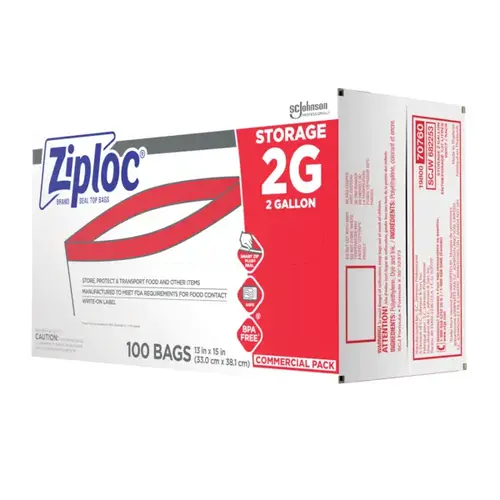 SCJP Ziploc Storage 2 Gallon 100ct US CA Clear SCJP Ziploc Storage 2 Gallon 100ct US CA Clear