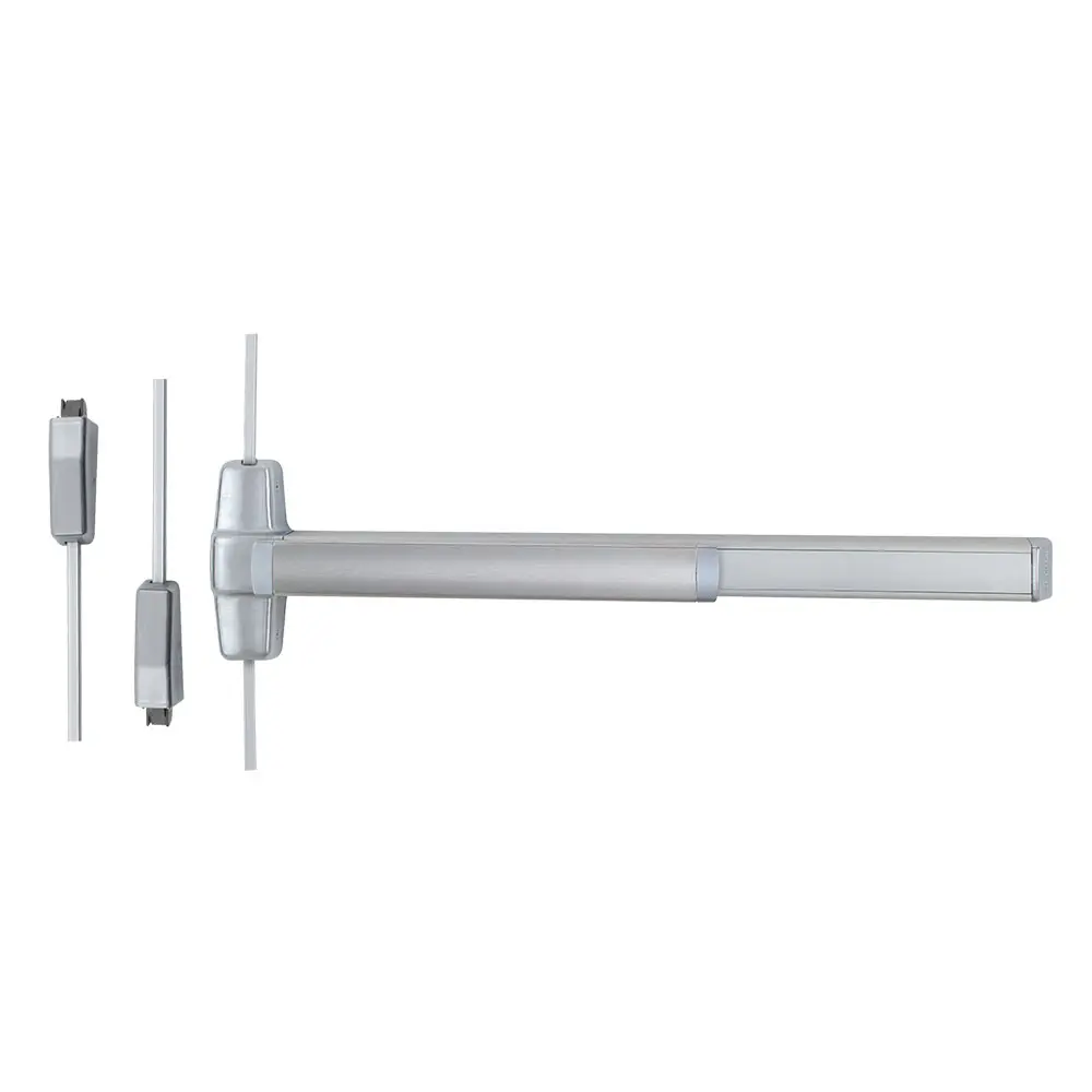 Von Duprin Surface Vertical Rod Exit Device Satin Aluminum Clear Anodized RXQEL9827LKC07F 3 US28 RR