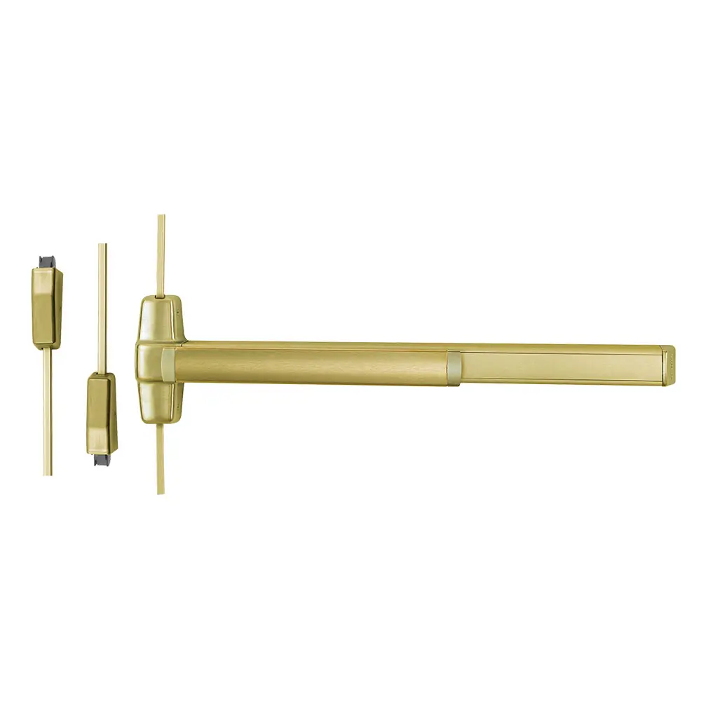 Von Duprin Surface Vertical Rod Exit Device Satin Brass SS9827LKC01F 3 US4 RHR