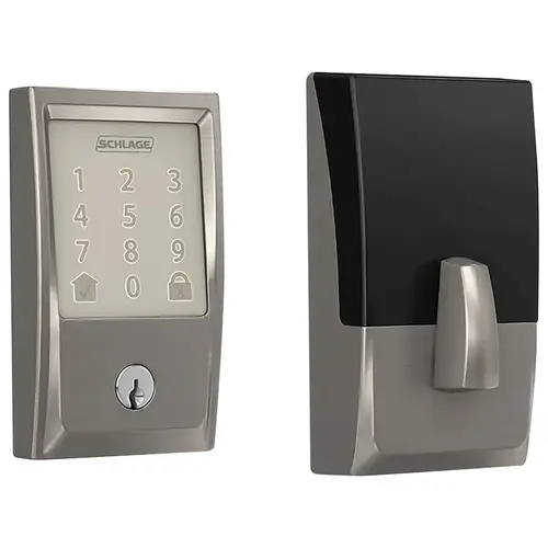Century Encode Smart Wifi Deadbolt with 12351 Latch and 10116 Strike Satin Nickel Finish Century Encode Smart Wifi Deadbolt with 12351 Latch and 10116 Strike Satin Nickel Finish
