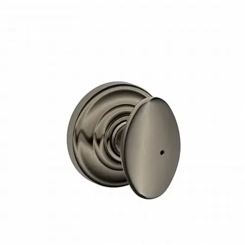 Siena Knob with Andover Rose Privacy Lock with 16080 Latch and 10027 Strike Antique Nickel Finish Siena Knob with Andover Rose Privacy Lock with 16080 Latch and 10027 Strike Antique Nickel Finish