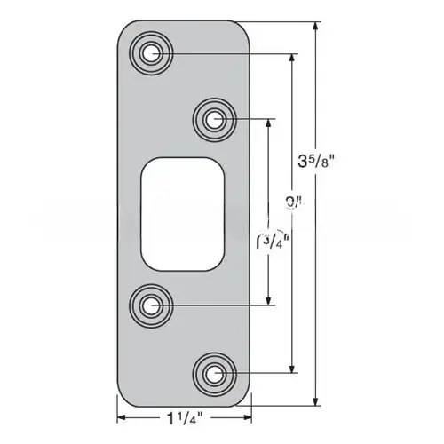 3-5/8" Radius Deadbolt Strike Bright Brass Finish 3-5/8" Radius Deadbolt Strike Bright Brass Finish
