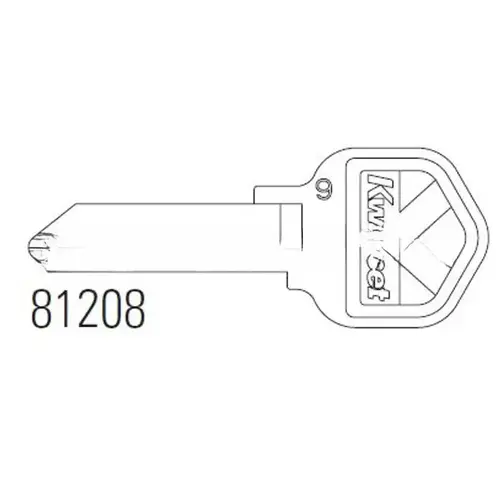 K Bow Nickel Plated 6 Pin Key Blank K Bow Nickel Plated 6 Pin Key Blank