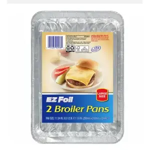 EZ FOIL/REYNOLDS Z90908 EZ Foil Broiler Pan, 11-1/4 x 8 x 1-In - pack of 2