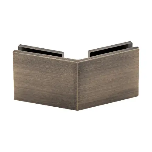 Square Glass to Glass Clip 135 Degree Antique Brass