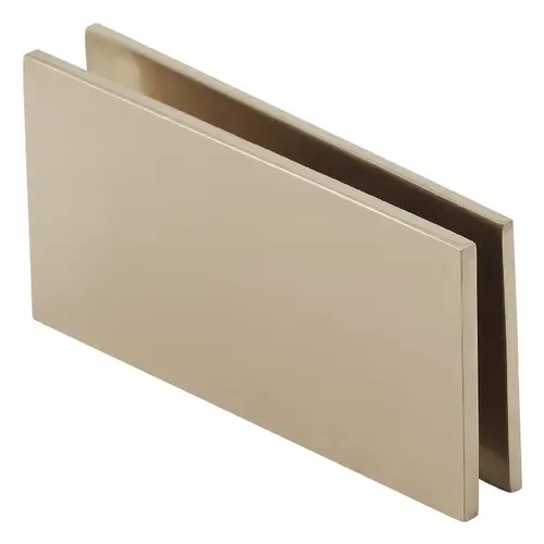 Square Corners Glass to Glass Clip 180 Degree Polished Brass