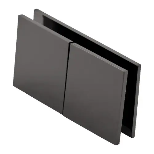 Square Corners Glass to Glass Clip 180 Degree "Y" Clip Black Nickel