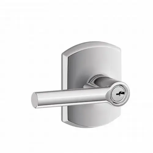 Broadway Lever with Greenwich Rose Keyed Entry Lock C Keyway with 16211 Latch and 10063 Strike Bright Chrome Finish Broadway Lever with Greenwich Rose Keyed Entry Lock C Keyway with 16211 Latch and 10063 Strike Bright Chrome Finish