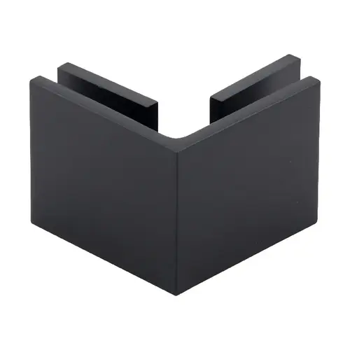 Square Glass to Glass Clip 90 Degree Matte Black