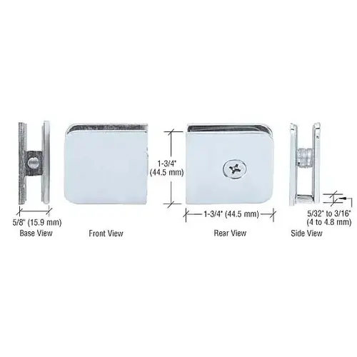 Traditional Series Wall Mount Glass Clip Polished Chrome Traditional Series Wall Mount Glass Clip Polished Chrome