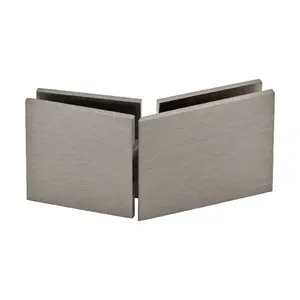 Brixwell C-MT135-BN Designer Square Pivoting Glass-to-Glass Operable Transom Clip 135 Degree Brushed Nickel