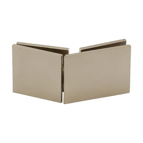 Designer Square Pivoting Glass-to-Glass Operable Transom Clip 135 Degree Polished Brass