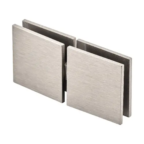 Designer Square Pivoting Glass-to-Glass Operable Transom Clip 180 Degree Brushed Nickel