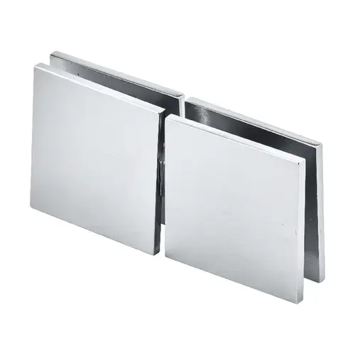 Designer Square Pivoting Glass-to-Glass Operable Transom Clip 180 Degree Polished Chrome