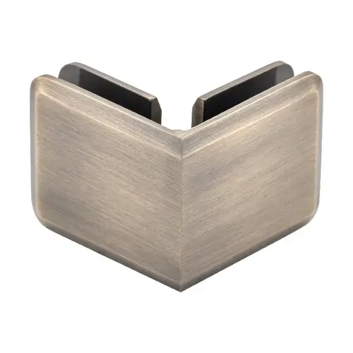Premier Beveled Glass-to-Glass Clip 90 Degree Antique Brass