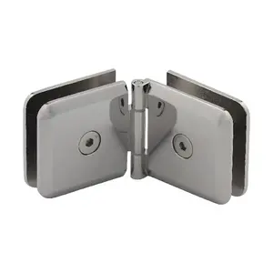 Brixwell C-PGTGA-PN Adjustable Beveled Glass To Glass Mount Clip Polished Nickel