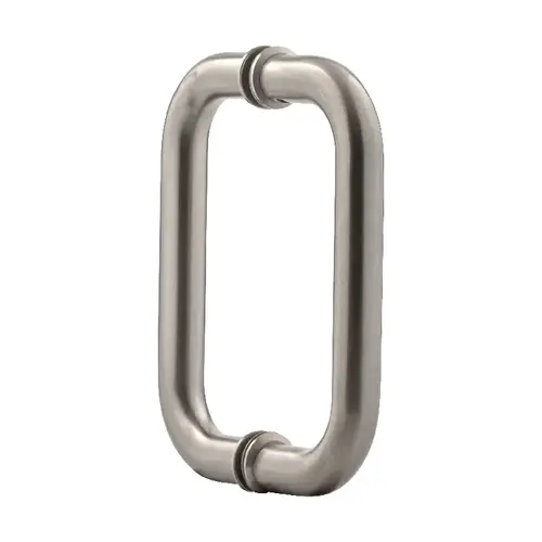 6 Inches Center To Center Standard Tubular Shower Door Handle Back To Back Mount W/Washers Brushed Nickel 6 Inches Center To Center Standard Tubular Shower Door Handle Back To Back Mount W/Washers Brushed Nickel