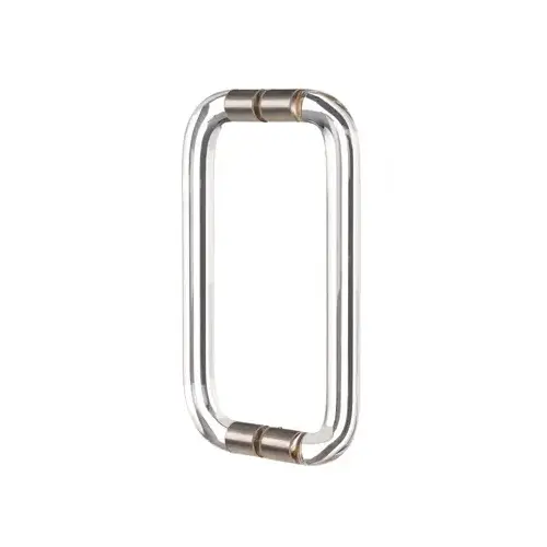 10 Inches Center To Center Acrylic Shower Door Thru-Glass Handle Back to Back Mount Brushed Nickel