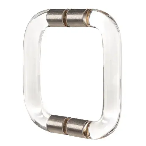 6 Inches Center To Center Acrylic Shower Door Thru-Glass Handle Back to Back Mount Brushed Nickel 6 Inches Center To Center Acrylic Shower Door Thru-Glass Handle Back to Back Mount Brushed Nickel