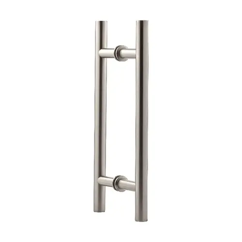 8 Inches Center To Center Ladder Push Pull Handle Back To Back Mount Brushed Nickel 8 Inches Center To Center Ladder Push Pull Handle Back To Back Mount Brushed Nickel