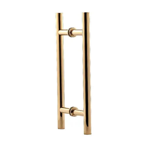 8 Inches Center To Center Ladder Push Pull Handle Back To Back Mount Polished Brass 8 Inches Center To Center Ladder Push Pull Handle Back To Back Mount Polished Brass